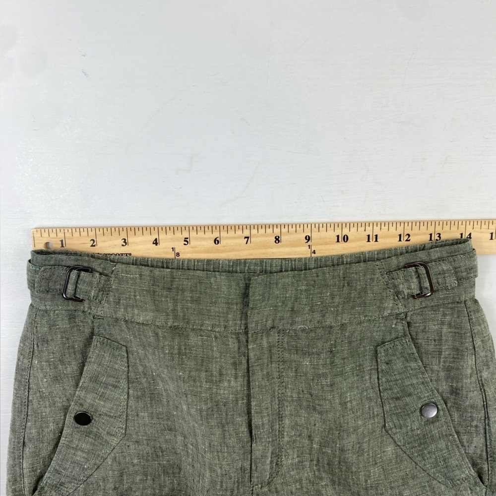 Athleta 100% Linen Women’s Green Voyager Shorts Sz 4 - Picture 8 of 13